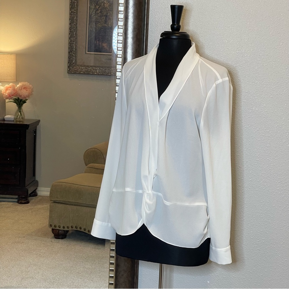 1.State White Blouse Long Sleeve XL